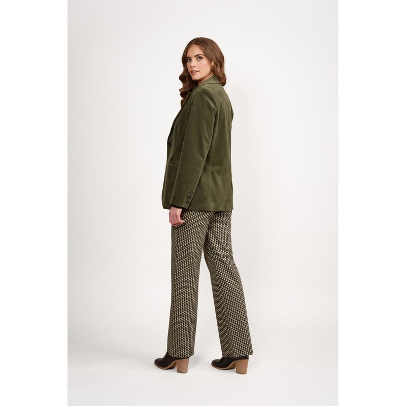 Vassalli Shaped Lined Cord Blazer With Back Splits And Button Cuff Detail image number 1